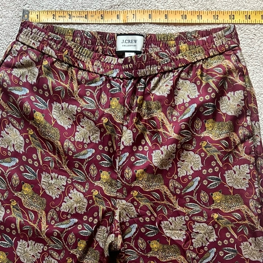 Pull-on silk-twill pant in jungle cat print - Picture 7 of 11